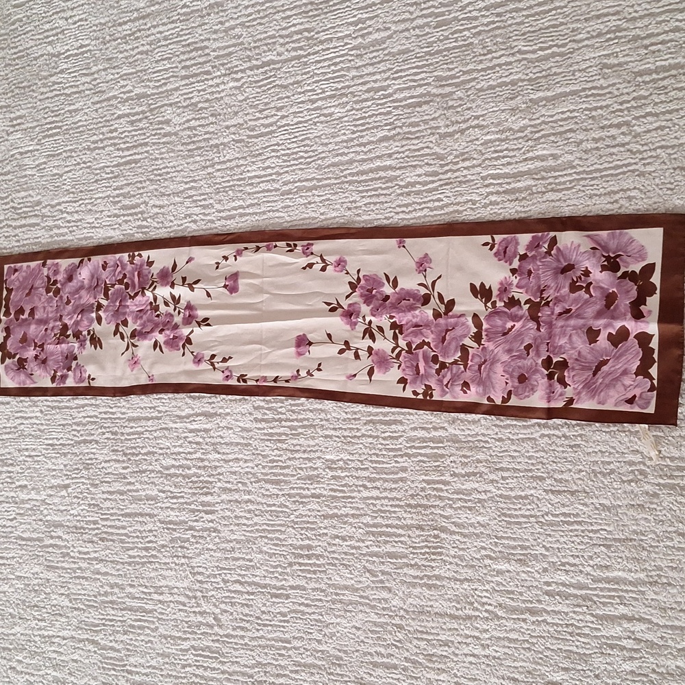 Floral Scarf  10 X 55 Made In Itay - Picture 2 of 4